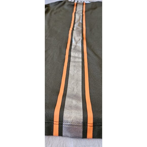 Victoria Secret Pink XS Ultimate Olive Green Neon Orange 1/2 Zip Pullover Shirt - Picture 6 of 11